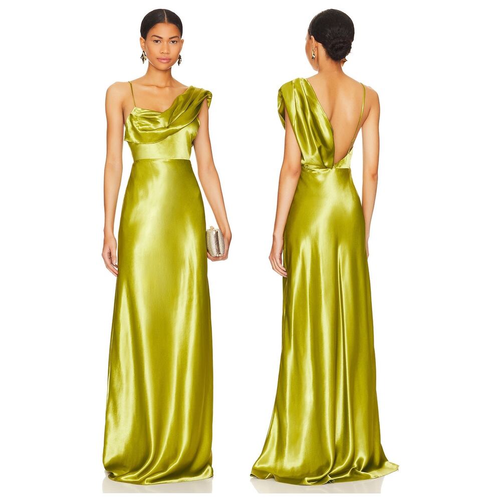 House of Harlow 1960 Antonia Gown Satin Cowl Party Formal Wedding Guest XXS